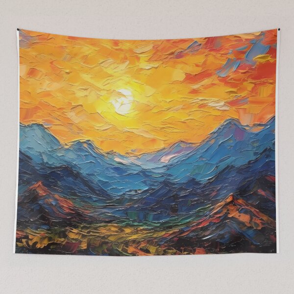 Item preview, Mountain artistic sense texture impasto brush strokes abstract decorative painting 06 designed and sold by UnaWu533.