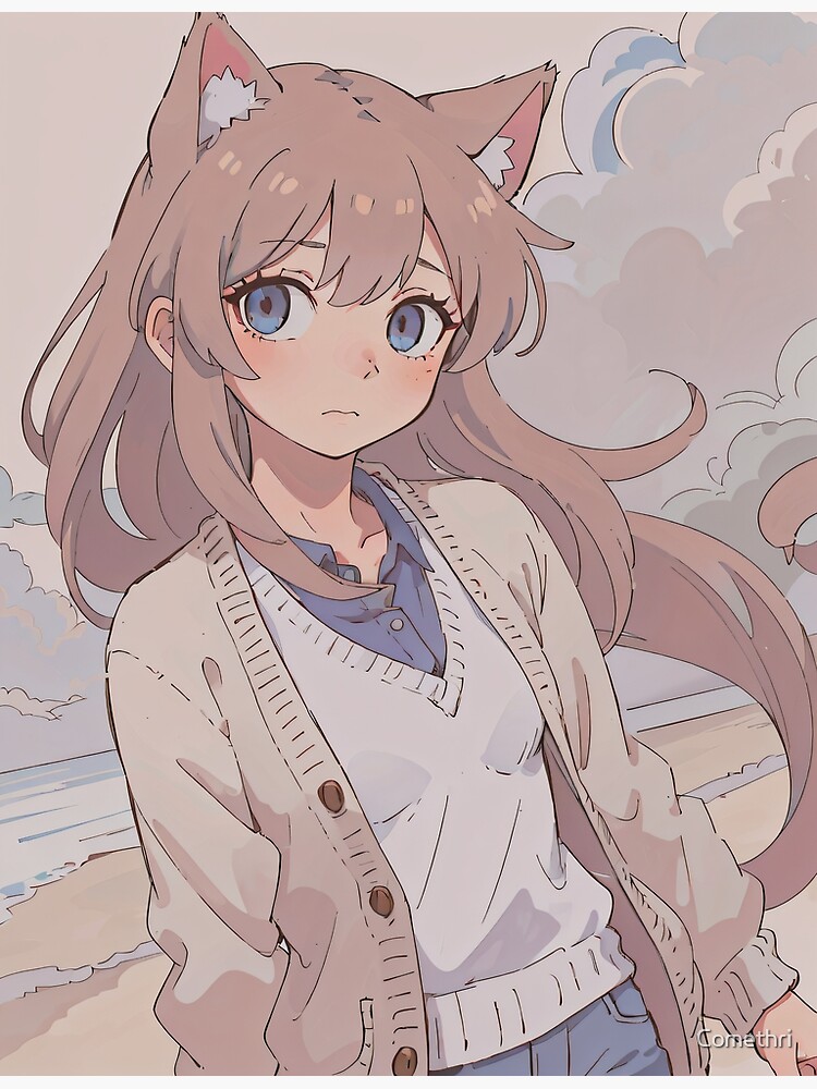 Discover Soft Pastel Girl in Captivating Anime Style Canvas