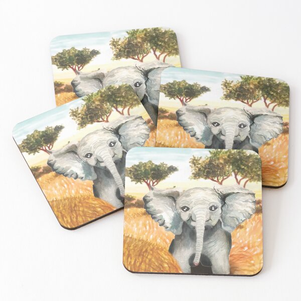 Item preview, Cute baby elephant painting - Safari Nursery designed and sold by HajnalkArt.