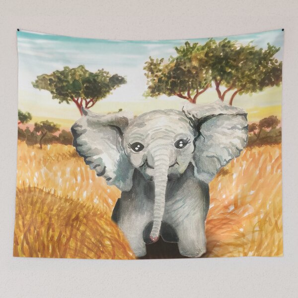 Item preview, Cute baby elephant painting - Safari Nursery designed and sold by HajnalkArt.