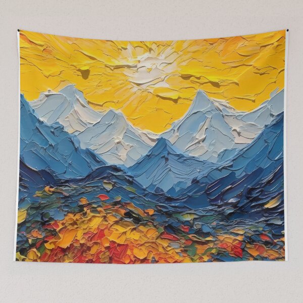 Item preview, Mountain artistic sense texture impasto brush strokes abstract decorative painting 12 designed and sold by UnaWu533.