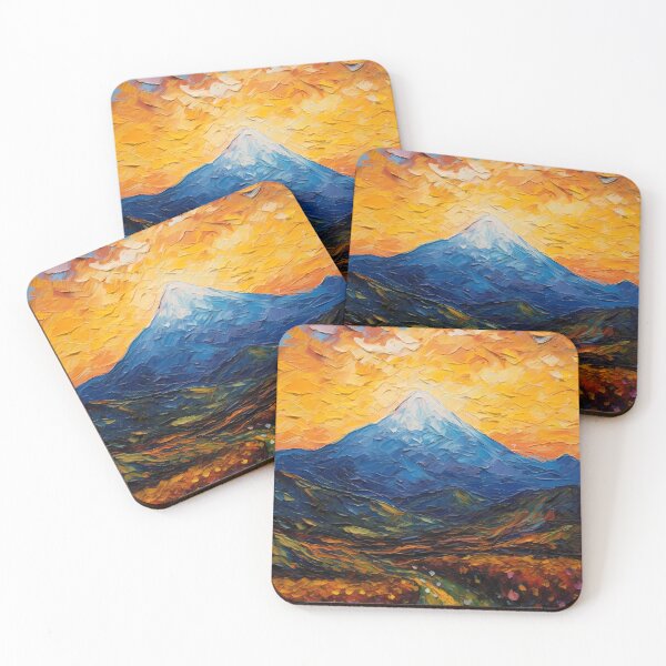 Item preview, Mountain artistic sense texture impasto brush strokes abstract decorative painting designed and sold by UnaWu533.