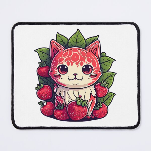 Item preview, cute strawberry cat, red fruit, beautiful, funny designed and sold by ArtHideaway.