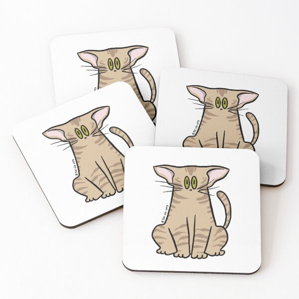 Oriental Cartoon Cat Coasters (Set of 4)