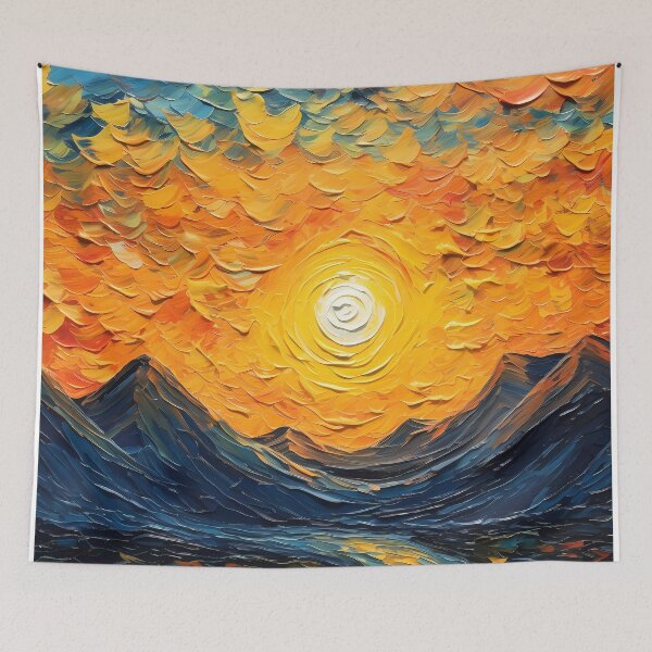 Item preview, Mountain artistic sense texture impasto brush strokes abstract decorative painting 16 designed and sold by UnaWu533.