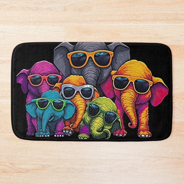 Item preview, Funny colorful elephants with sunglasses - A colorful cartoon family designed and sold by Pixelboys.
