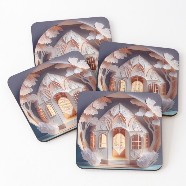 Item preview, Corte de papel de chalet inspirado en pomelo designed and sold by MMDigitalArt.