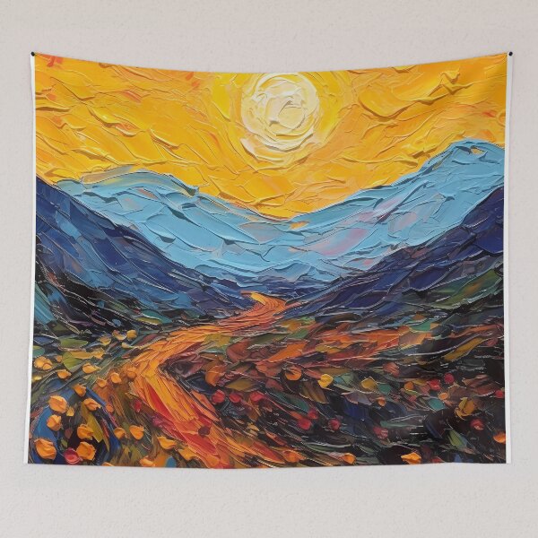 Item preview, Mountain artistic sense texture impasto brush strokes abstract decorative painting 20 designed and sold by UnaWu533.