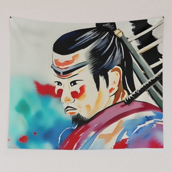 Item preview, Samurai Watercolour Portrait designed and sold by Ameiva-Apparel.