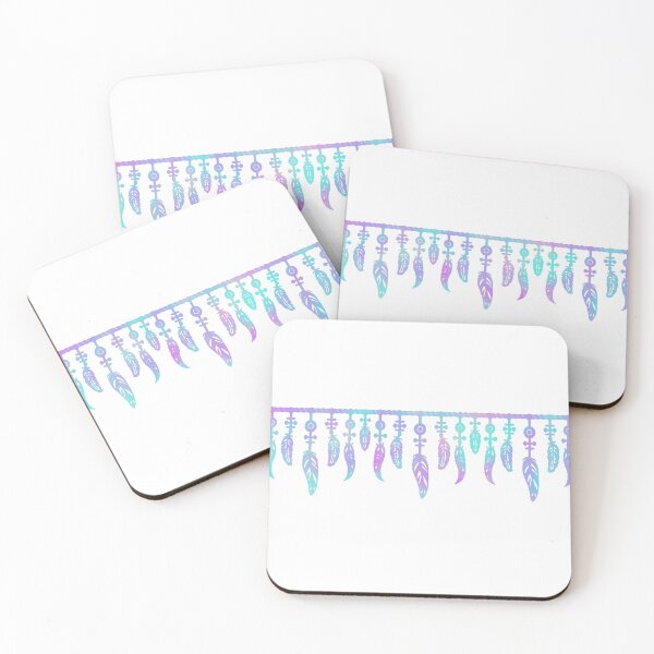 Item preview, Hanging feathers boho style, pastel colours designed and sold by qlobba.