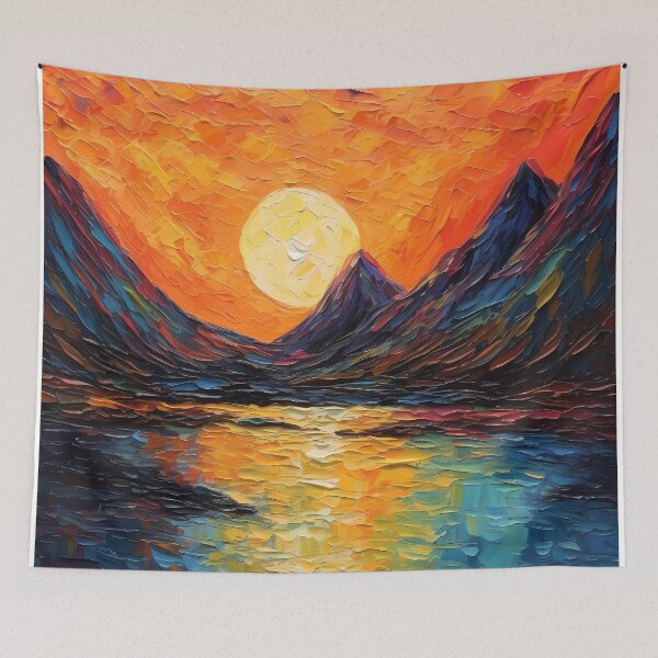 Item preview, Mountain artistic sense texture impasto brush strokes abstract decorative painting 22 designed and sold by UnaWu533.