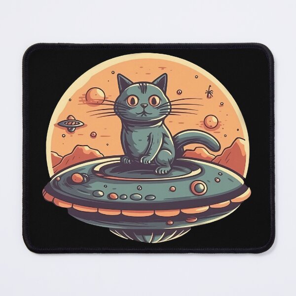 Item preview, Cat Sitting On A UFO designed and sold by purrestrial-co.