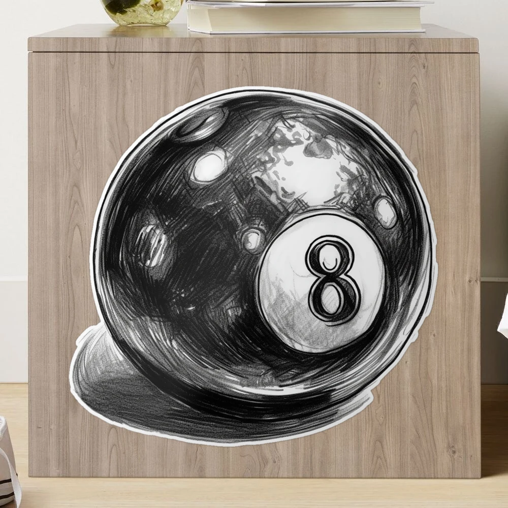 Realistic 8 Ball Pool Billiards Eight Ball Sticker for Sale by cinemapool