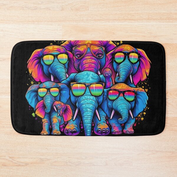 Item preview, Colorful retro elephants with sunglasses - A colorful comic adventure designed and sold by Pixelboys.