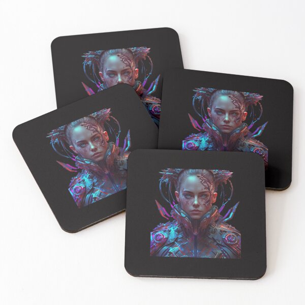 Artikelvorschau, Futuristic Neon portrait of a Cyborg entworfen und verkauft von iDezine GD.