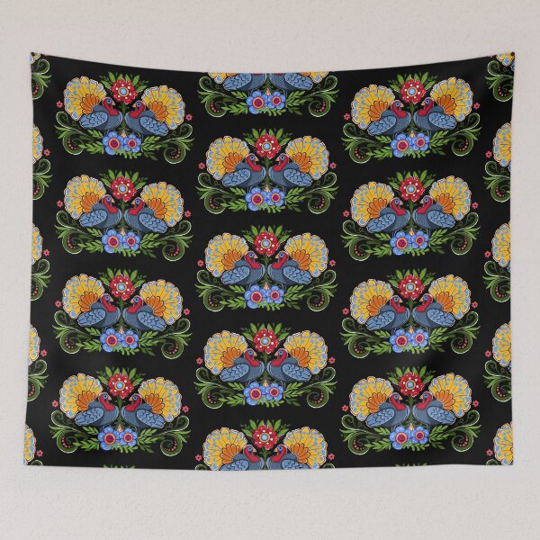 Item preview, folclore flores y pavos pájaros designed and sold by Hennagirl.