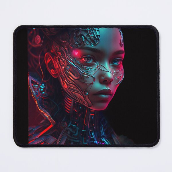 Item preview, Futuristic Neon portrait of a Cyborg designed and sold by iDezine GD.