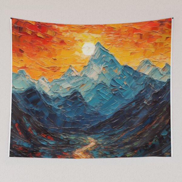 Item preview, Mountain artistic sense texture impasto brush strokes abstract decorative painting 23 designed and sold by UnaWu533.