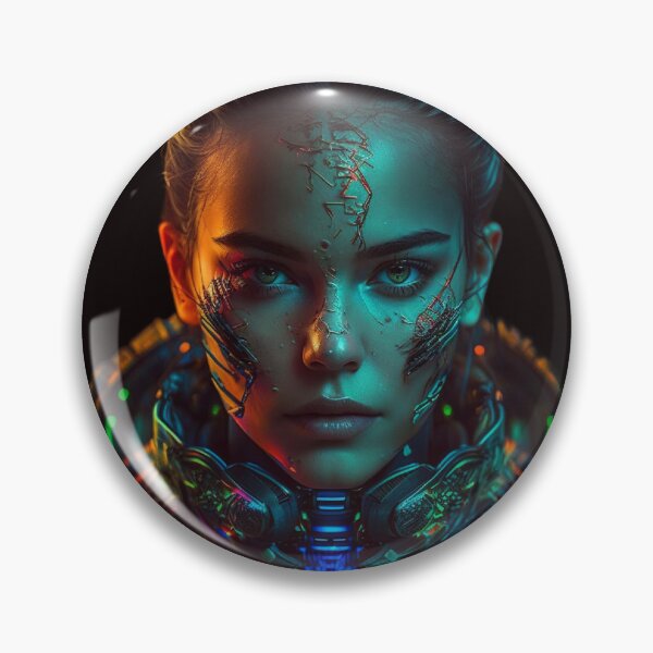 Item preview, Futuristic Neon portrait of a Cyborg designed and sold by iDezine GD.