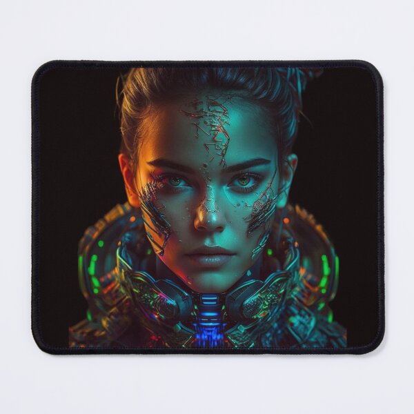 Item preview, Futuristic Neon portrait of a Cyborg designed and sold by iDezine GD.