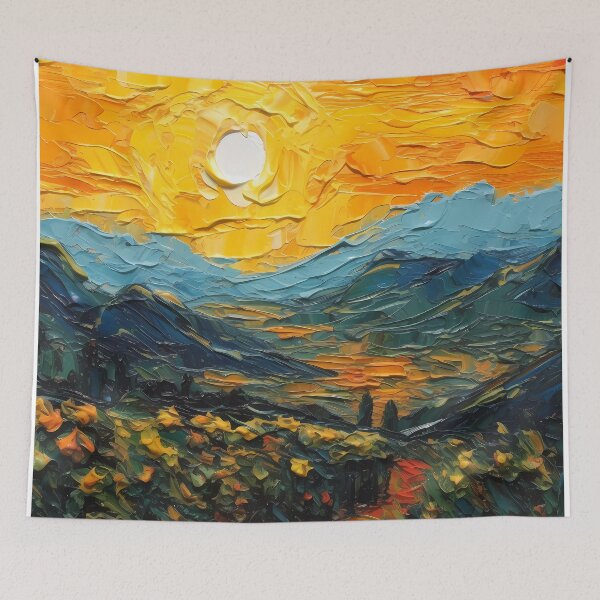 Item preview, Mountain artistic sense texture impasto brush strokes abstract decorative painting 24 designed and sold by UnaWu533.