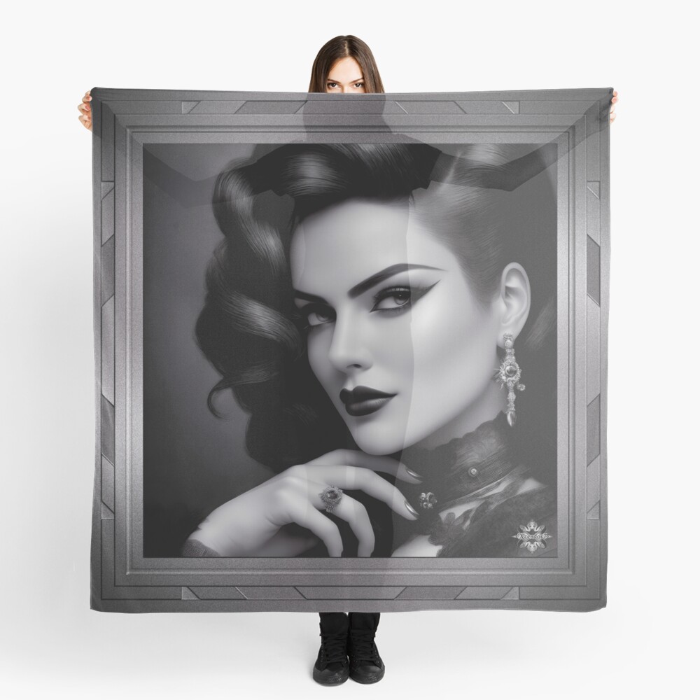 Portrait Of Spy Kalina Shepard AI Concept Art by Xzendor7 - A Stunning Espionage Agent 4 Portrait Of Spy Kalina Shepard Beautiful AI Concept Art Portrait by Xzendor7 Ladies Scarf