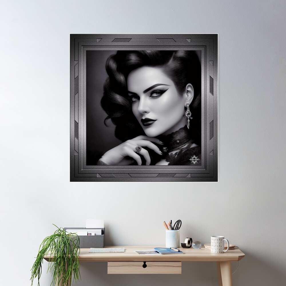 Portrait Of Spy Kalina Shepard AI Concept Art by Xzendor7 - A Stunning Espionage Agent 2 Portrait Of Spy Kalina Shepard Beautiful AI Concept Art Portrait by Xzendor7 Wall Decor Poster