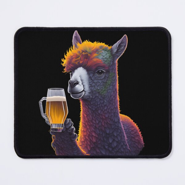 Item preview, Llama Alpaca Camel drinking beer wine alcohol designed and sold by Meena-tta.