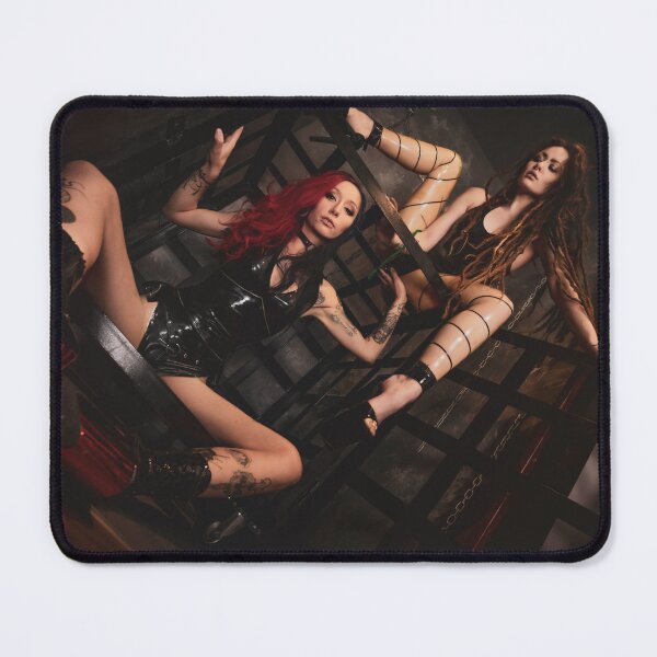 Item preview, girl girl latex cage photo model dreads red hair designed and sold by Exylium.