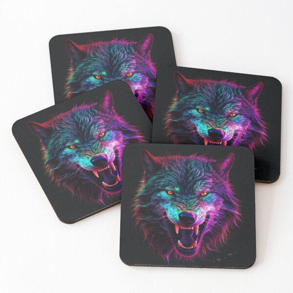 Item preview, Neon Wolf Futuristic Angry and Fierce designed and sold by BrandonArtWorld.