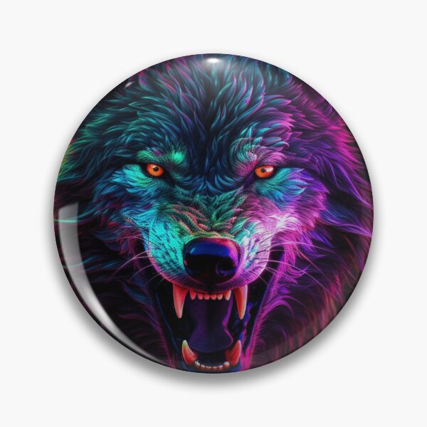 Item preview, Neon Wolf Futuristic Angry and Fierce designed and sold by BrandonArtWorld.