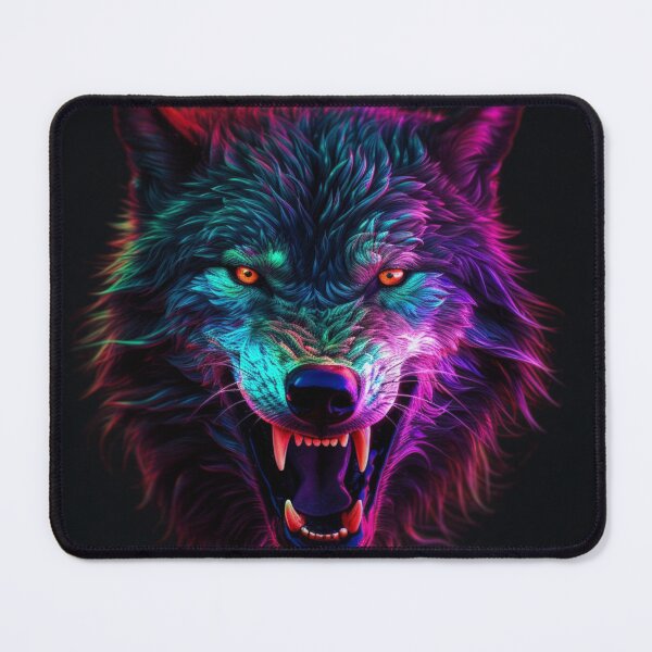 Item preview, Neon Wolf Futuristic Angry and Fierce designed and sold by BrandonArtWorld.