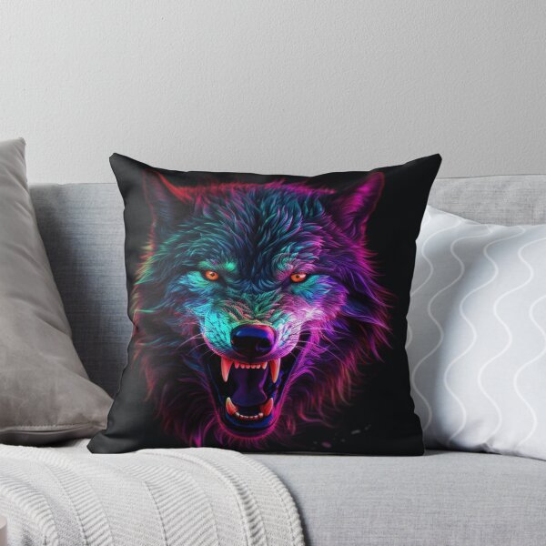 Item preview, Neon Wolf Futuristic Angry and Fierce designed and sold by BrandonArtWorld.