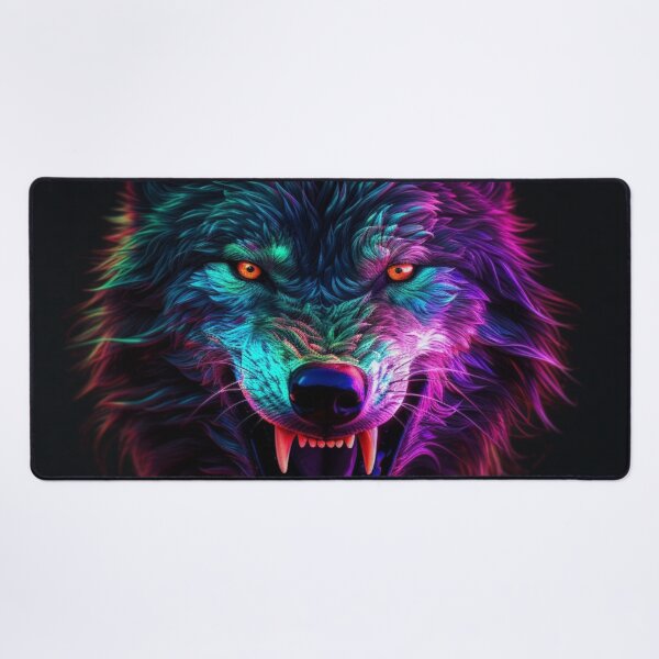 Item preview, Neon Wolf Futuristic Angry and Fierce designed and sold by BrandonArtWorld.