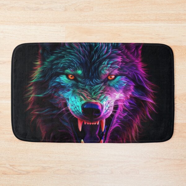 Item preview, Neon Wolf Futuristic Angry and Fierce designed and sold by BrandonArtWorld.