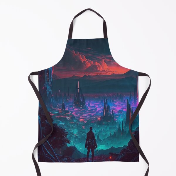 Item preview, Glowing Neon Landscape with Sci-fi city designed and sold by iDezine GD.