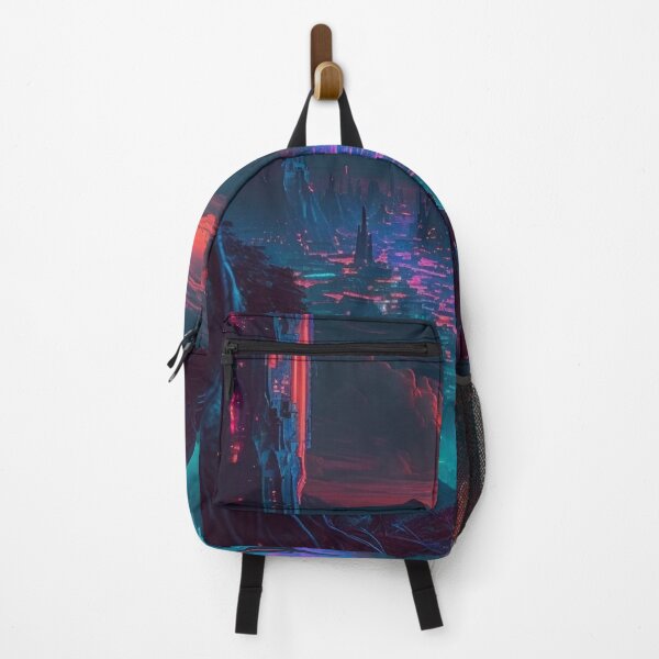 Item preview, Glowing Neon Landscape with Sci-fi city designed and sold by iDezine GD.