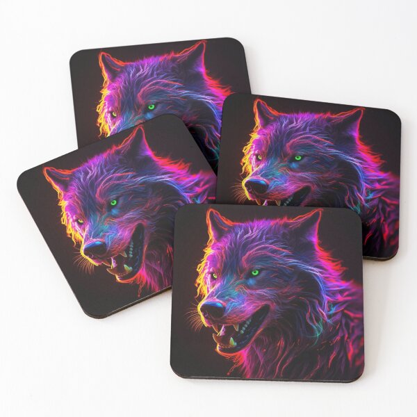 Item preview, Neon Wolf Futuristic Angry and Fierce designed and sold by BrandonArtWorld.