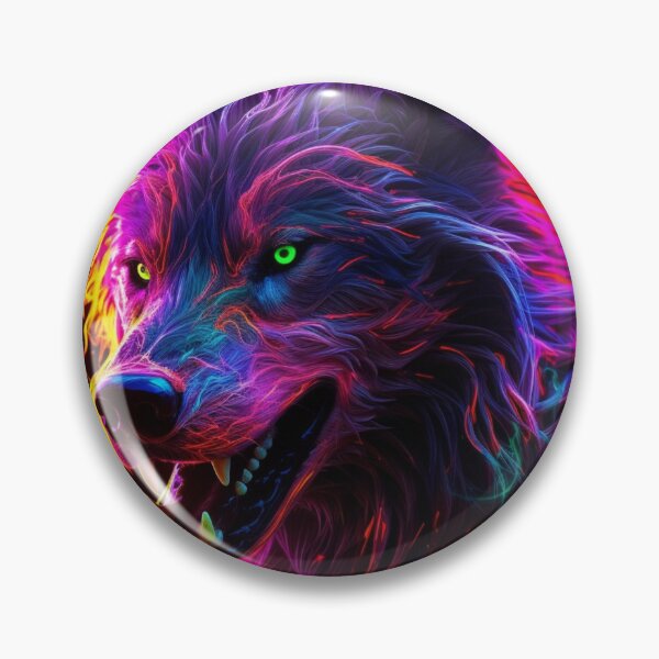 Item preview, Neon Wolf Futuristic Angry and Fierce designed and sold by BrandonArtWorld.