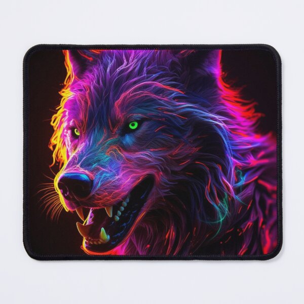 Item preview, Neon Wolf Futuristic Angry and Fierce designed and sold by BrandonArtWorld.