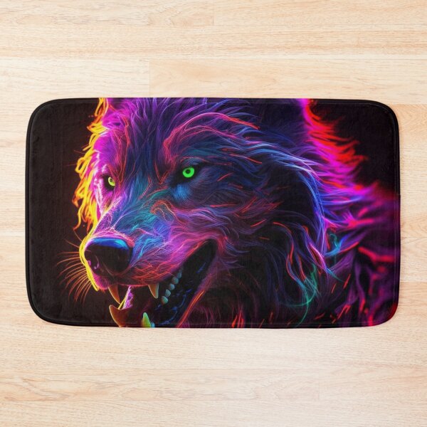 Item preview, Neon Wolf Futuristic Angry and Fierce designed and sold by BrandonArtWorld.