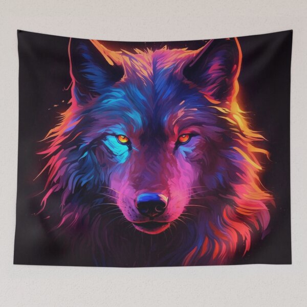 Item preview,  Neon Wolf Futuristic Angry and Fierce designed and sold by BrandonArtWorld.