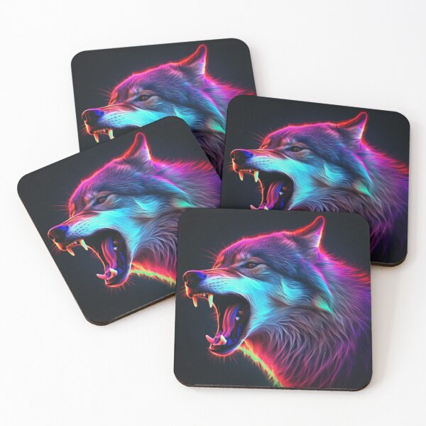 Item preview,  Neon Wolf Futuristic Angry and Fierce designed and sold by BrandonArtWorld.