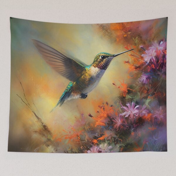 Item preview, Hummingbird in the garden designed and sold by Red Witch Art.