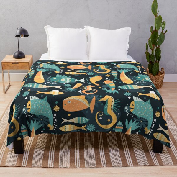 Item preview, Picaso-esque Geometric Fish Pattern - darker colour option designed and sold by Lucy Cooper.