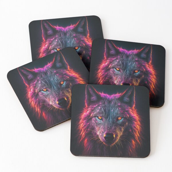 Item preview, Neon Wolf Futuristic Angry and Fierce designed and sold by BrandonArtWorld.