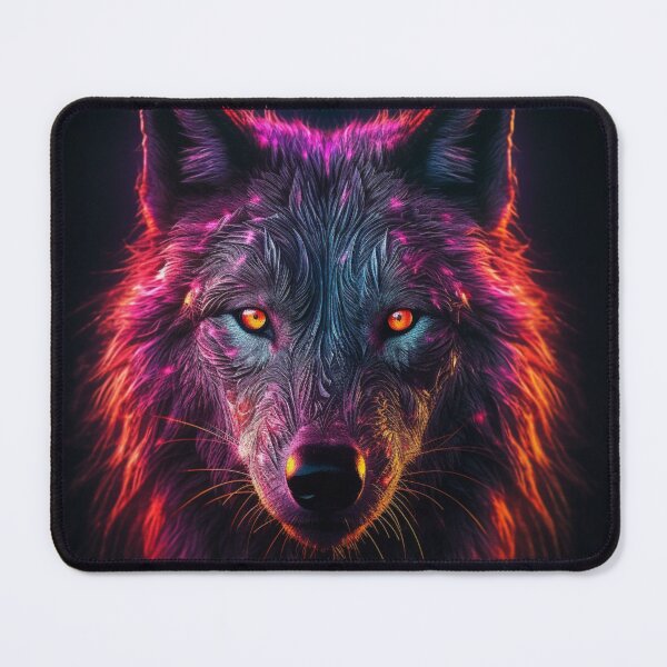 Item preview, Neon Wolf Futuristic Angry and Fierce designed and sold by BrandonArtWorld.