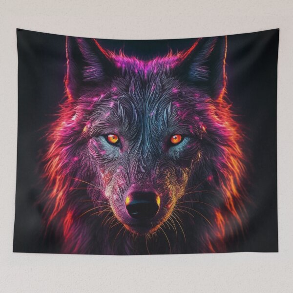 Item preview, Neon Wolf Futuristic Angry and Fierce designed and sold by BrandonArtWorld.
