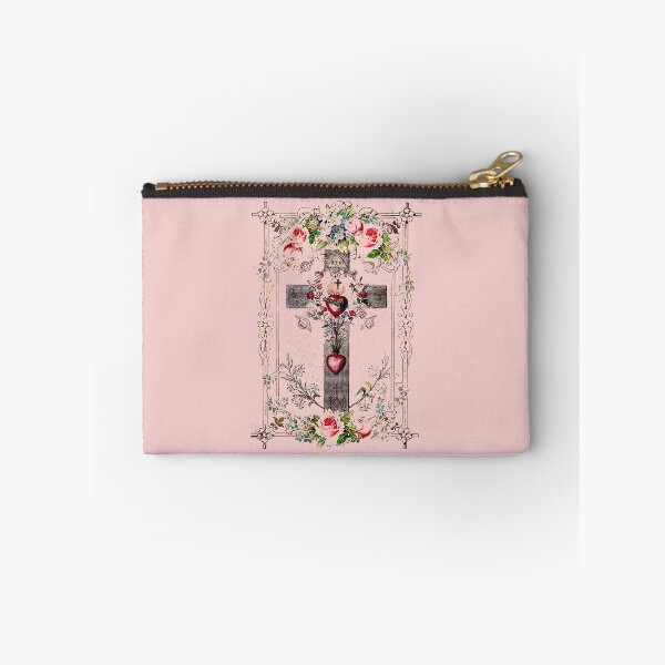 Item preview, Vintage Cross with Sacred Hearts of Jesus and Mary designed and sold by PhaedraArt.