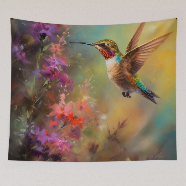 Item preview, Hummingbird in the Garden designed and sold by Red Witch Art.